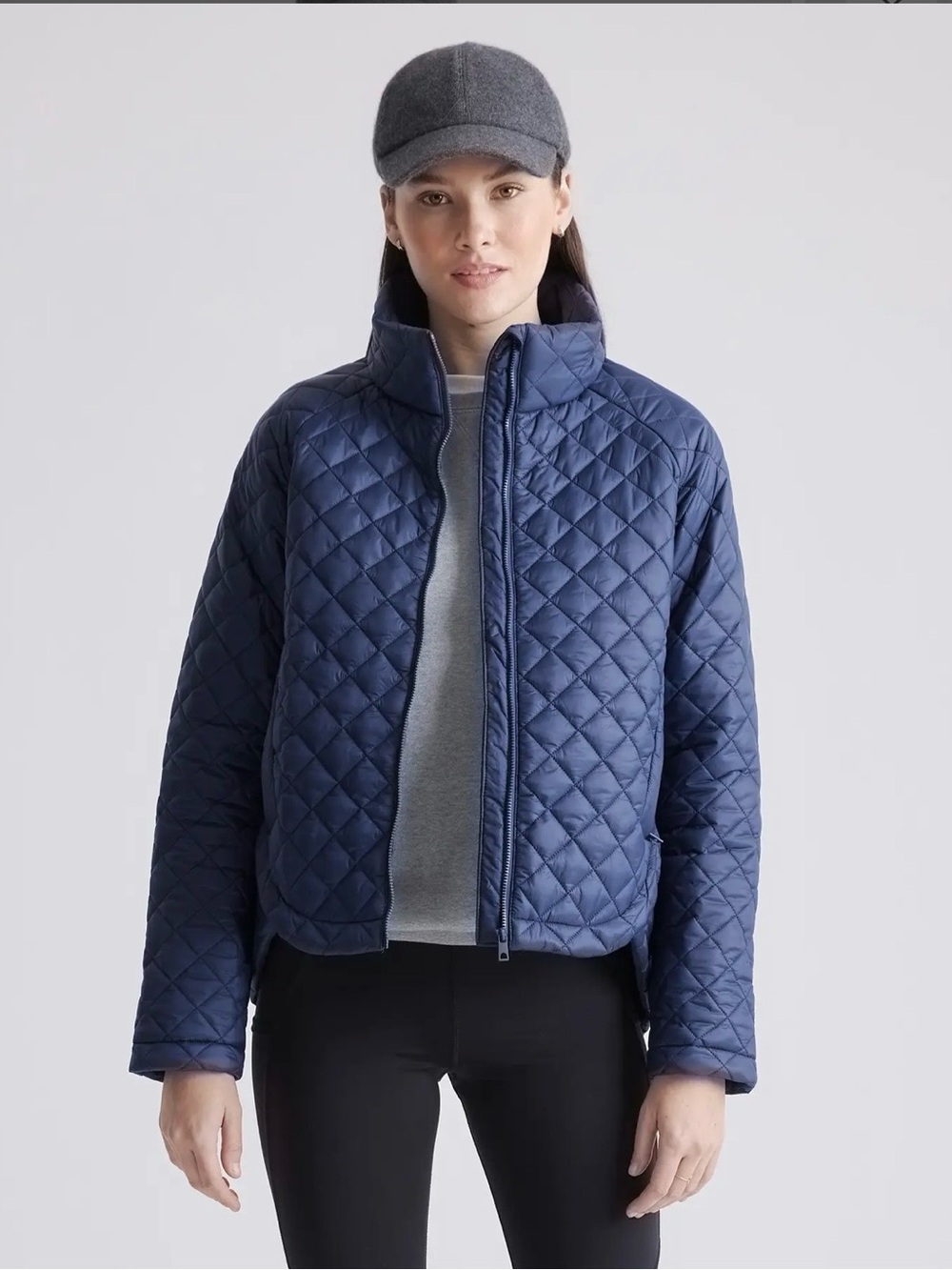 Quince Navy Quilted Diamond Puffer Jacket - Women's XL Navy